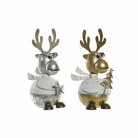 Julepynt DKD Home Decor Metal Rensdyr (14 x 13 x 27 cm) (2 stk)