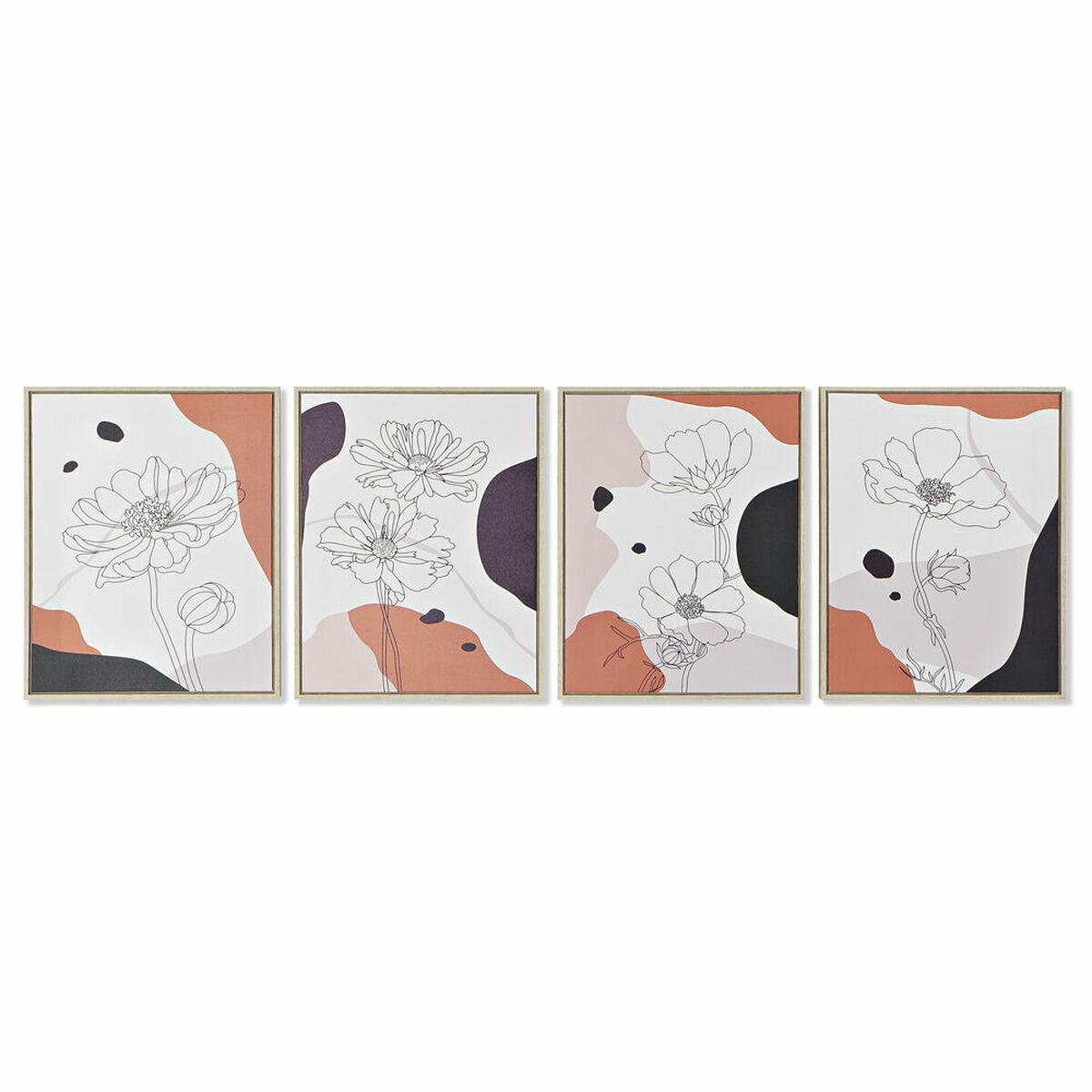 Vægkunst på lærred - 40 × 2,5 × 50 cm (sæt af 4)