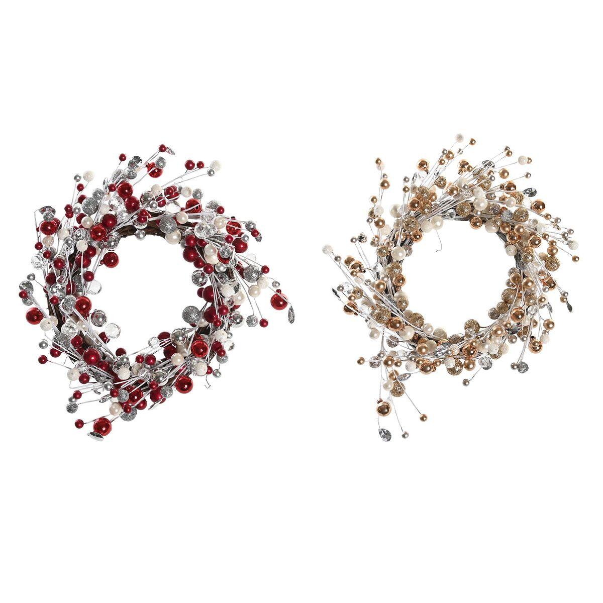 Adventskrans - metal og polyester, 40 cm (2 stk.)