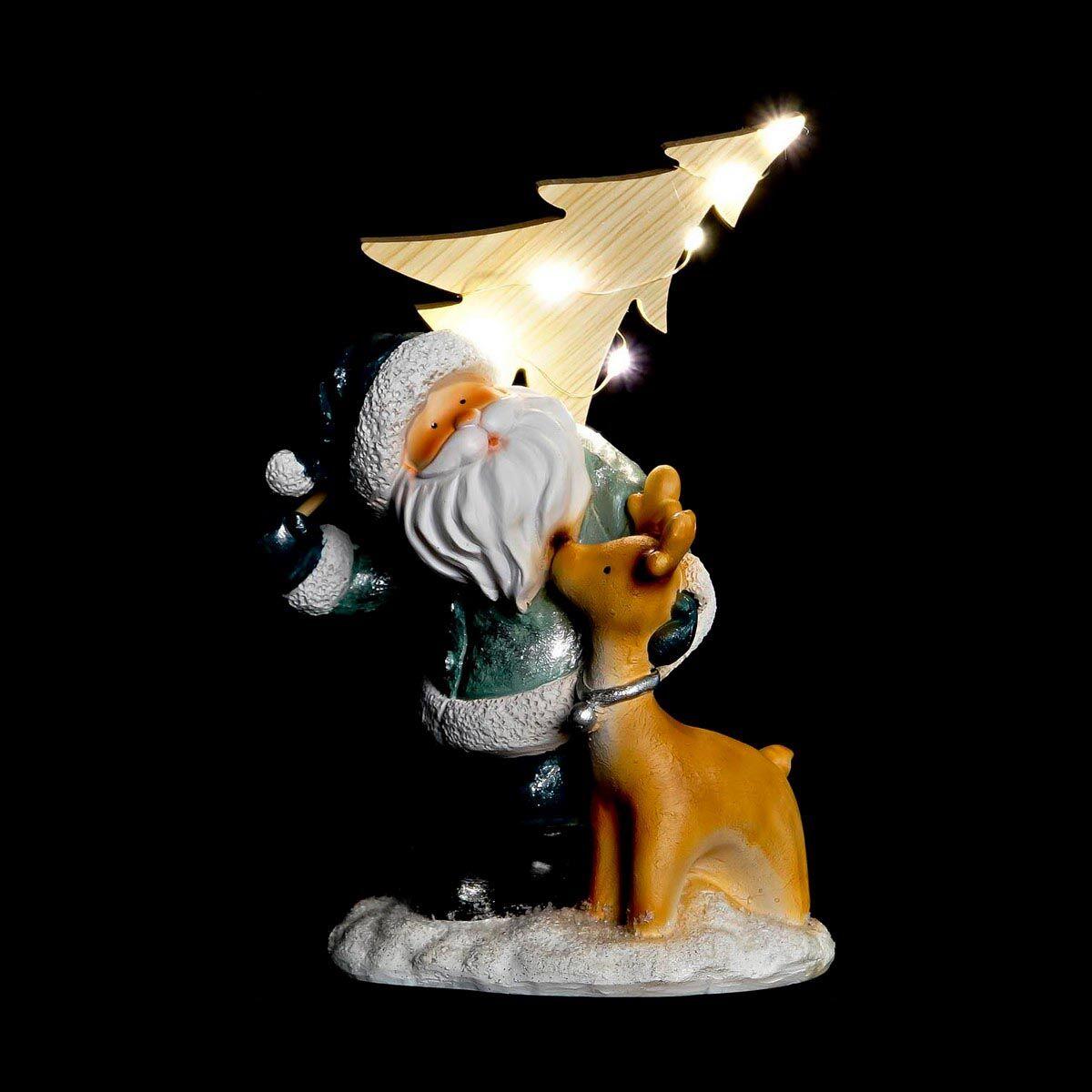 Julefigur i harpiks med LED-lys - 3 enheder (18 × 11 × 23,5 cm)