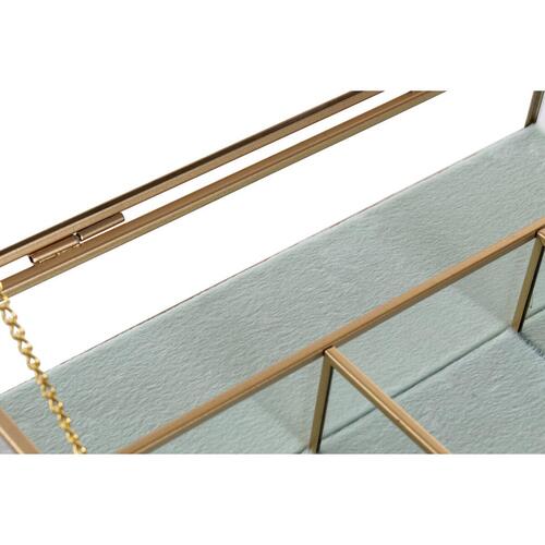Smykkeskrin DKD Home Decor Krystal Metal Grøn Lysegrå (27 x 15 x 5,5 cm) (2 enheder)