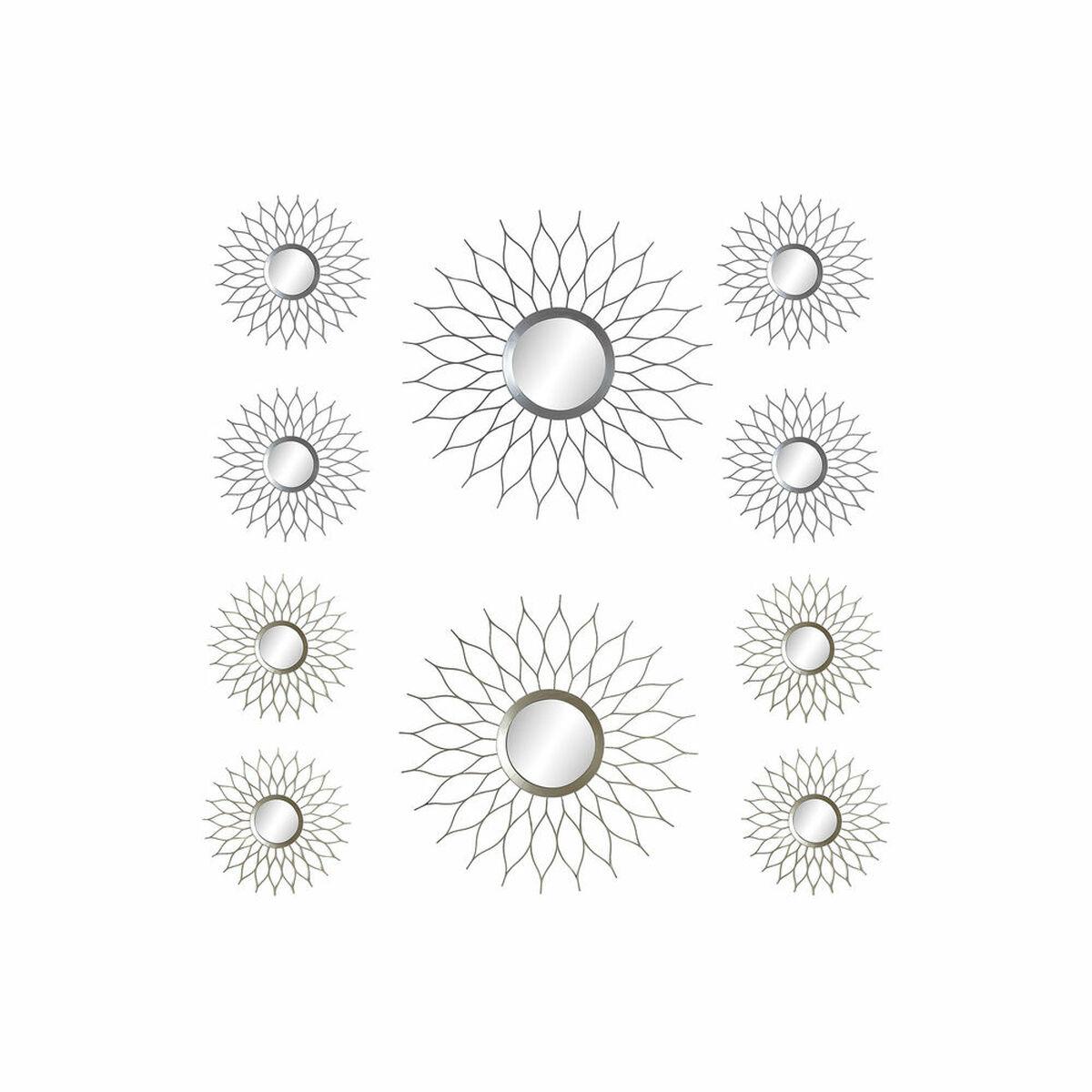 Vægspejle i polypropylen - sæt med 2 og 5 stk., sølv/champagne