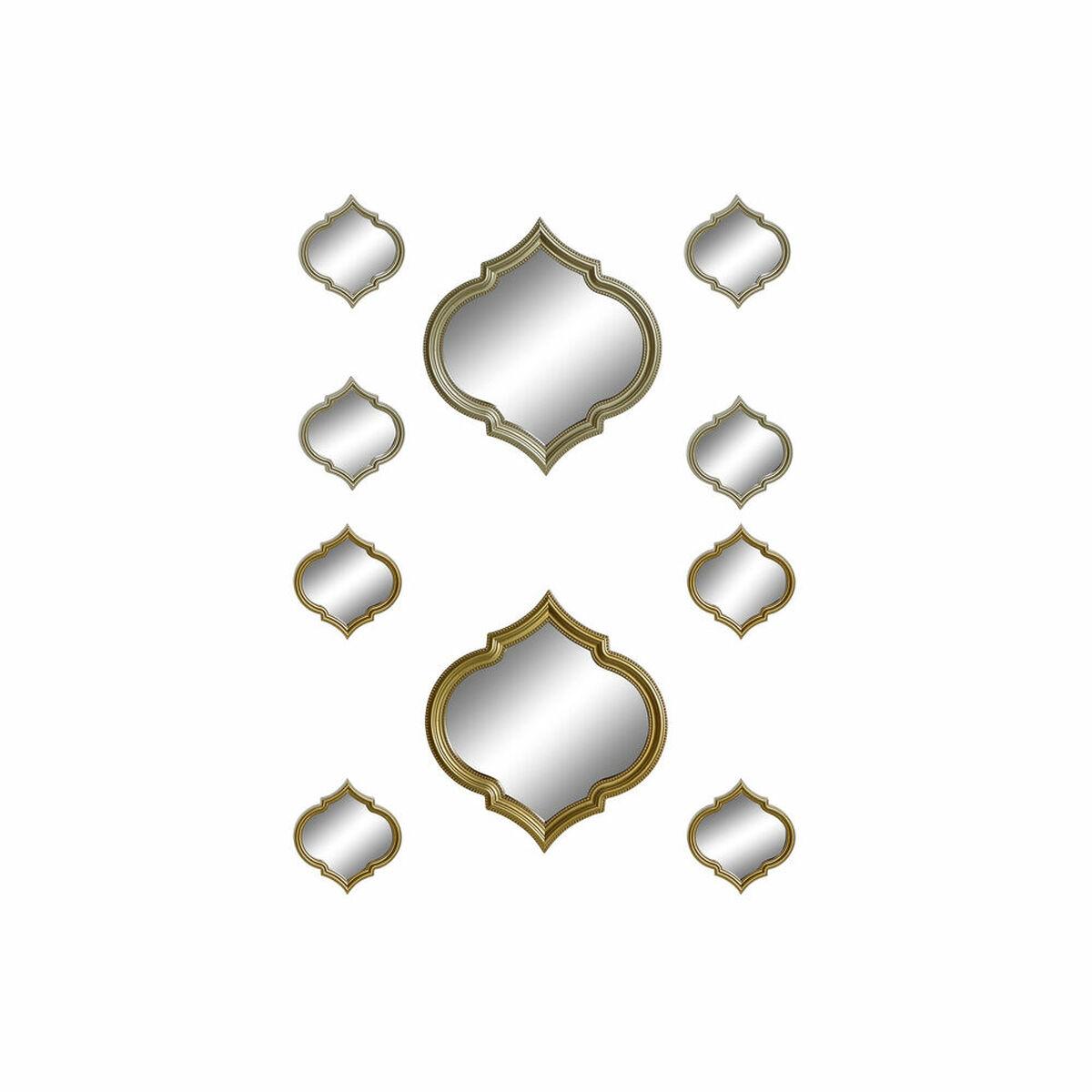 Sæt med vægspejle - gylden/bronze, polypropylen, 50 × 3 × 55 cm (2 stk.)