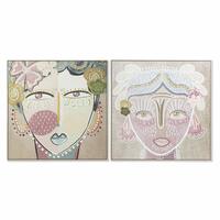 Maleri DKD Home Decor Ansigt (103 x 4,5 x 103 cm) (2 enheder)