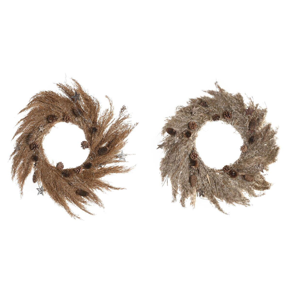 Adventskrans - Blomst, brun, 2 enheder (60 × 5 × 60 cm)