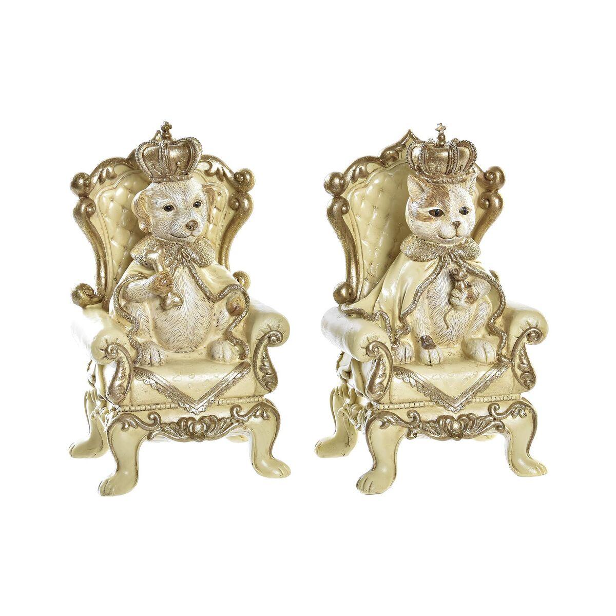 Sparegris i harpiks - kat, 12,5 × 10,5 × 20,5 cm (sæt med 2)