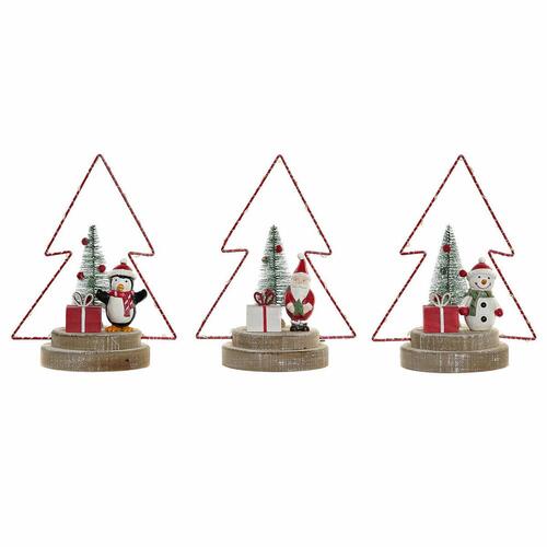 Julepynt DKD Home Decor Træ Metal (17 x 11 x 21 cm) (3 stk)
