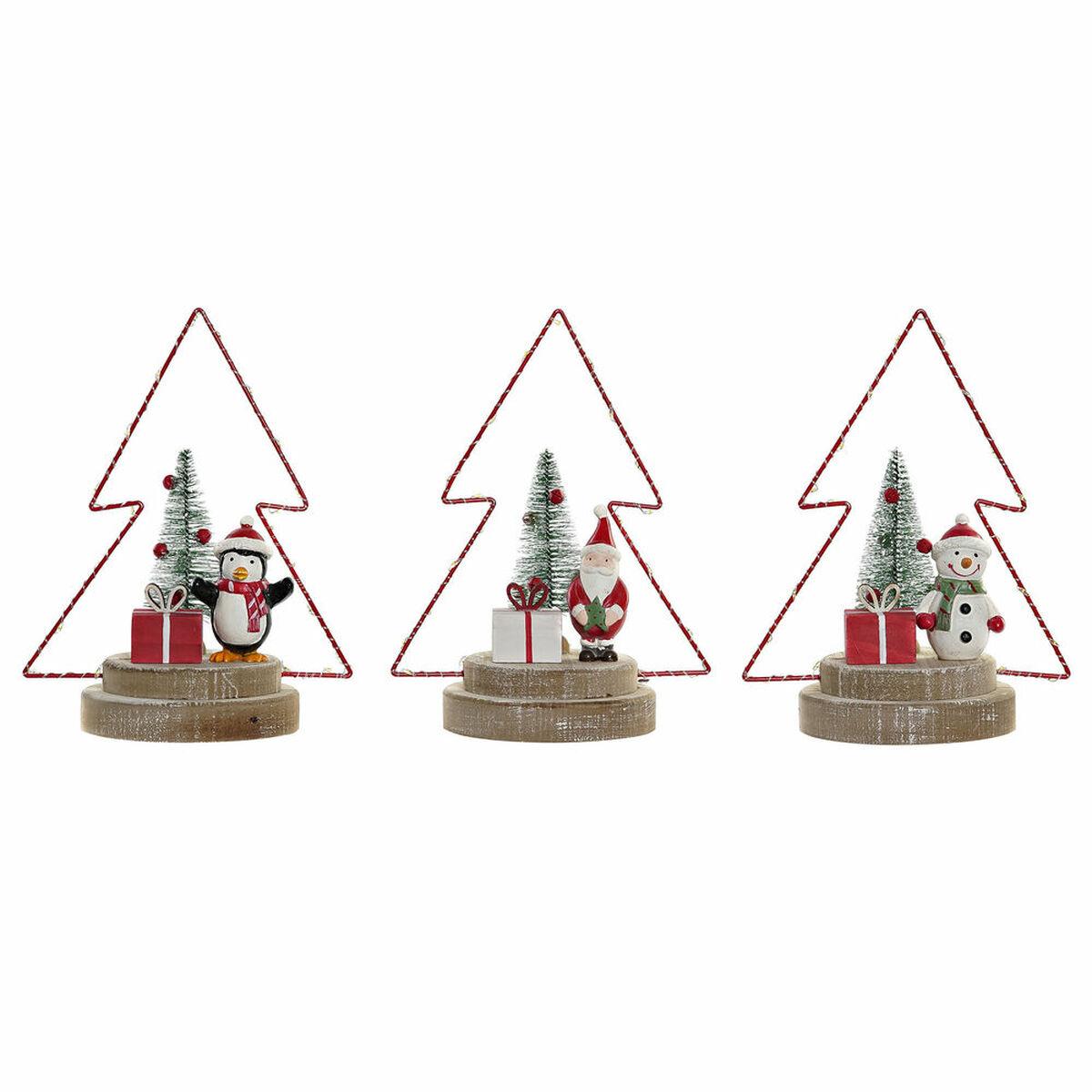 Julepynt DKD Home Decor Træ Metal (17 x 11 x 21 cm) (3 stk)
