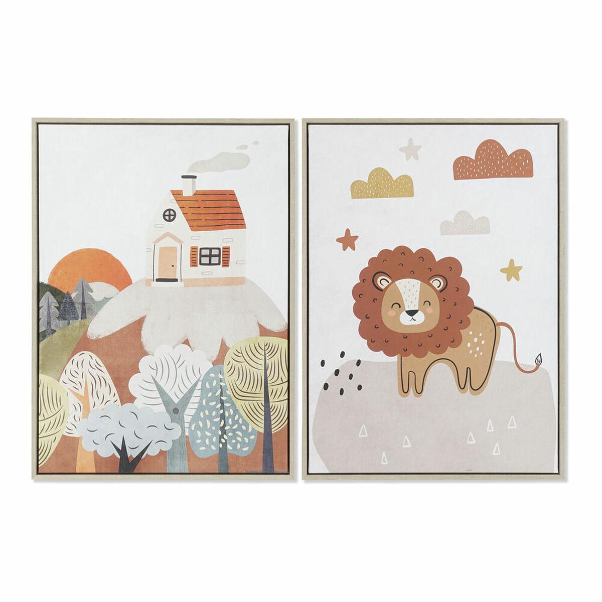 Maleri DKD Home Decor 53 x 4,5 x 73 cm Børns (2 enheder)