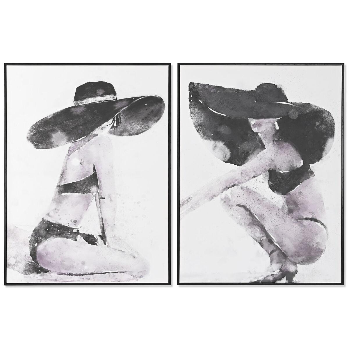 - Lærredsmaleri på polystyren, 90 × 4 × 120 cm (Glamour, sort/hvid/gylden)