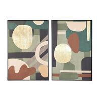 Maleri DKD Home Decor Abstrakt Moderne (83 x 4,5 x 122,5 cm) (83 x 4,5 x 123 cm) (2 enheder)