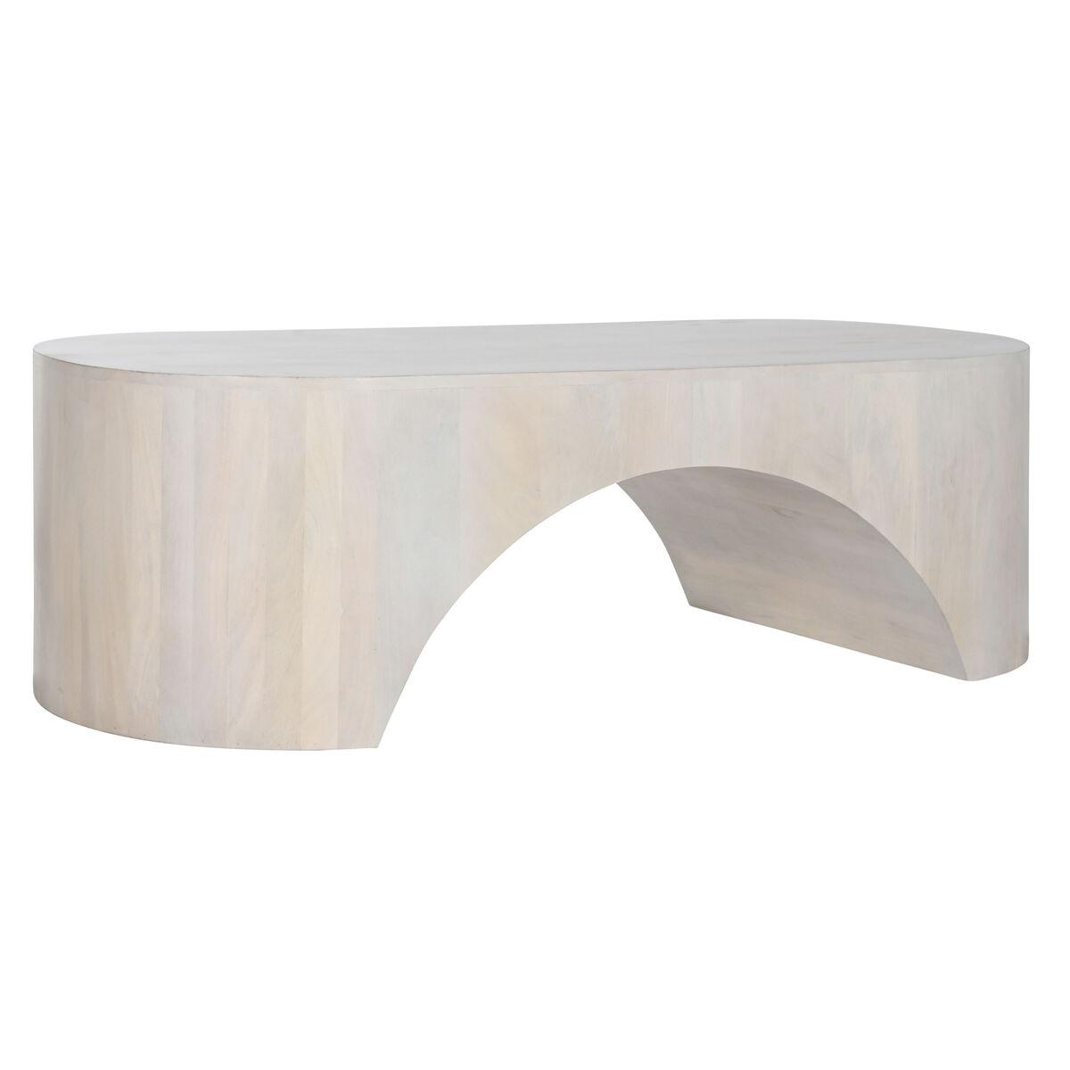 Sofabord - hvid mangotræ, 137 × 60 × 42 cm