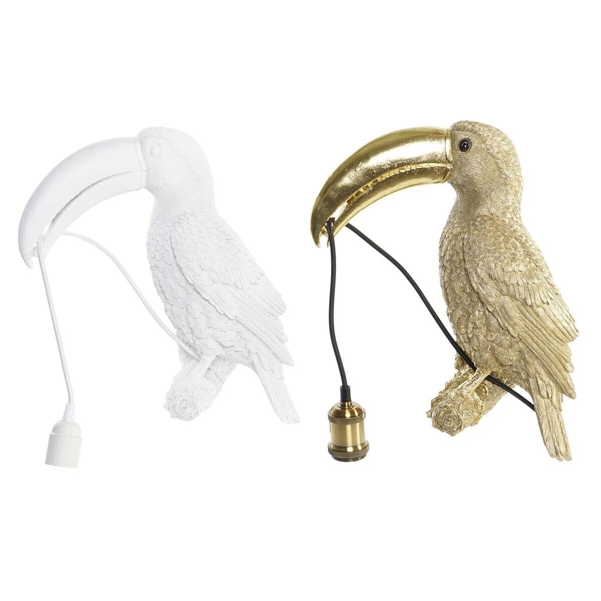 Væglampe - gylden/hvid harpiks, E27, 220 V, 50 W (26 × 19,5 × 44 cm) - 2 stk.