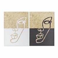 Maleri DKD Home Decor Ansigt Moderne (50 x 1,8 x 70 cm) (2 enheder)