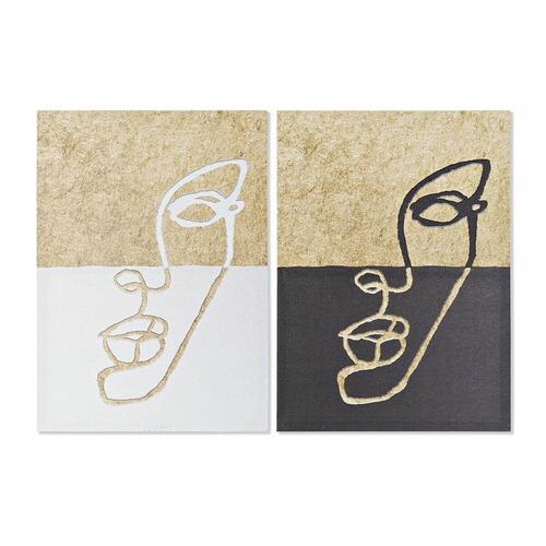 Maleri DKD Home Decor Ansigt Moderne (50 x 1,8 x 70 cm) (2 enheder)