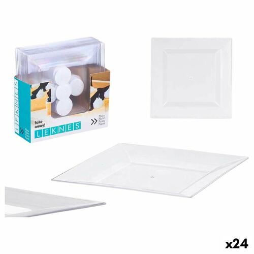 plade Leknes CK80668-2-T Gennemsigtig Plastik 20,3 x 1,5 x 20,3 cm (24 enheder)