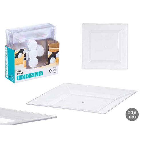 plade Leknes CK80668-2-T Gennemsigtig Plastik 20,3 x 1,5 x 20,3 cm (24 enheder)