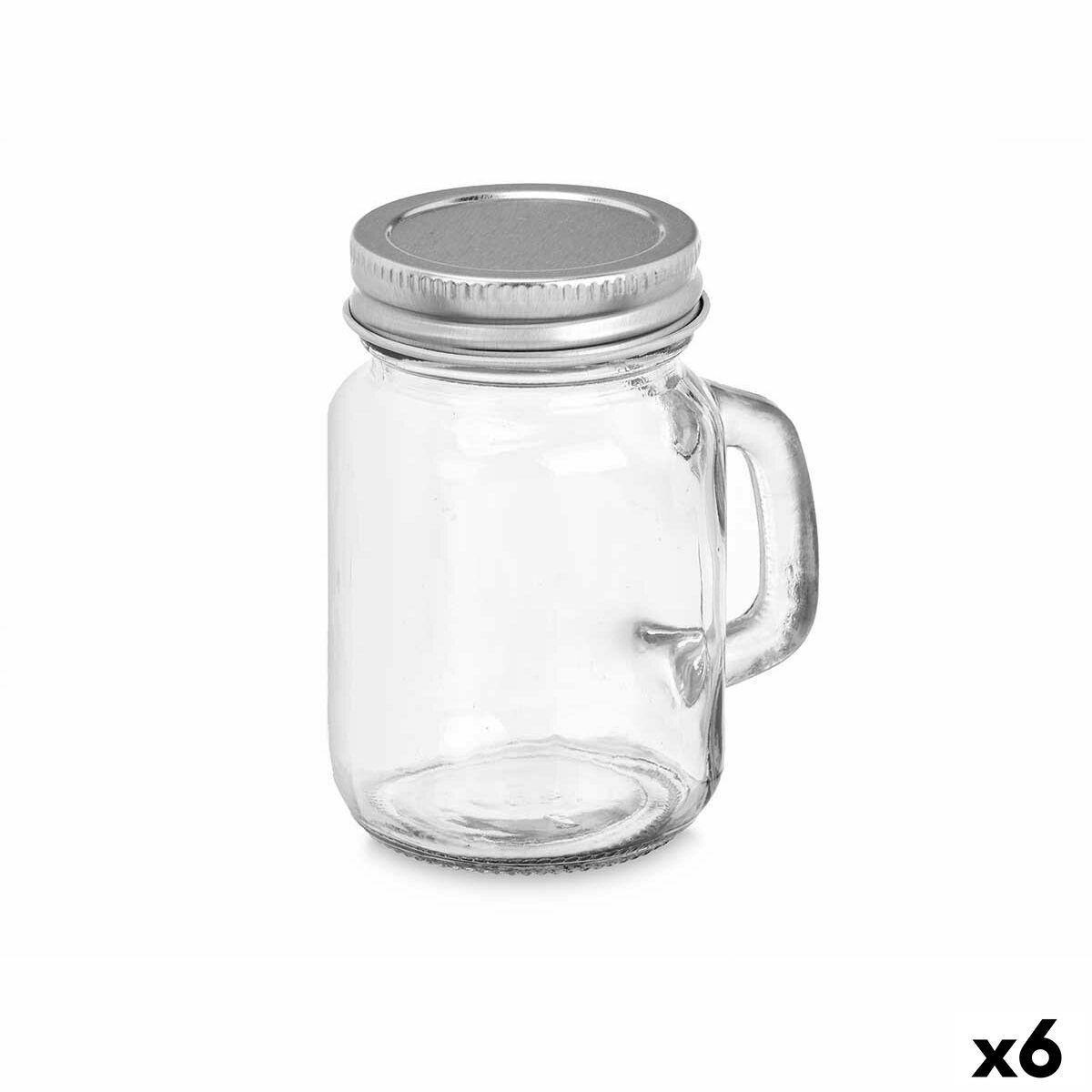 Køkkenbeholder Vivalto glas med låg 120 ml - 6 stk. - gennemsigtig/sølv