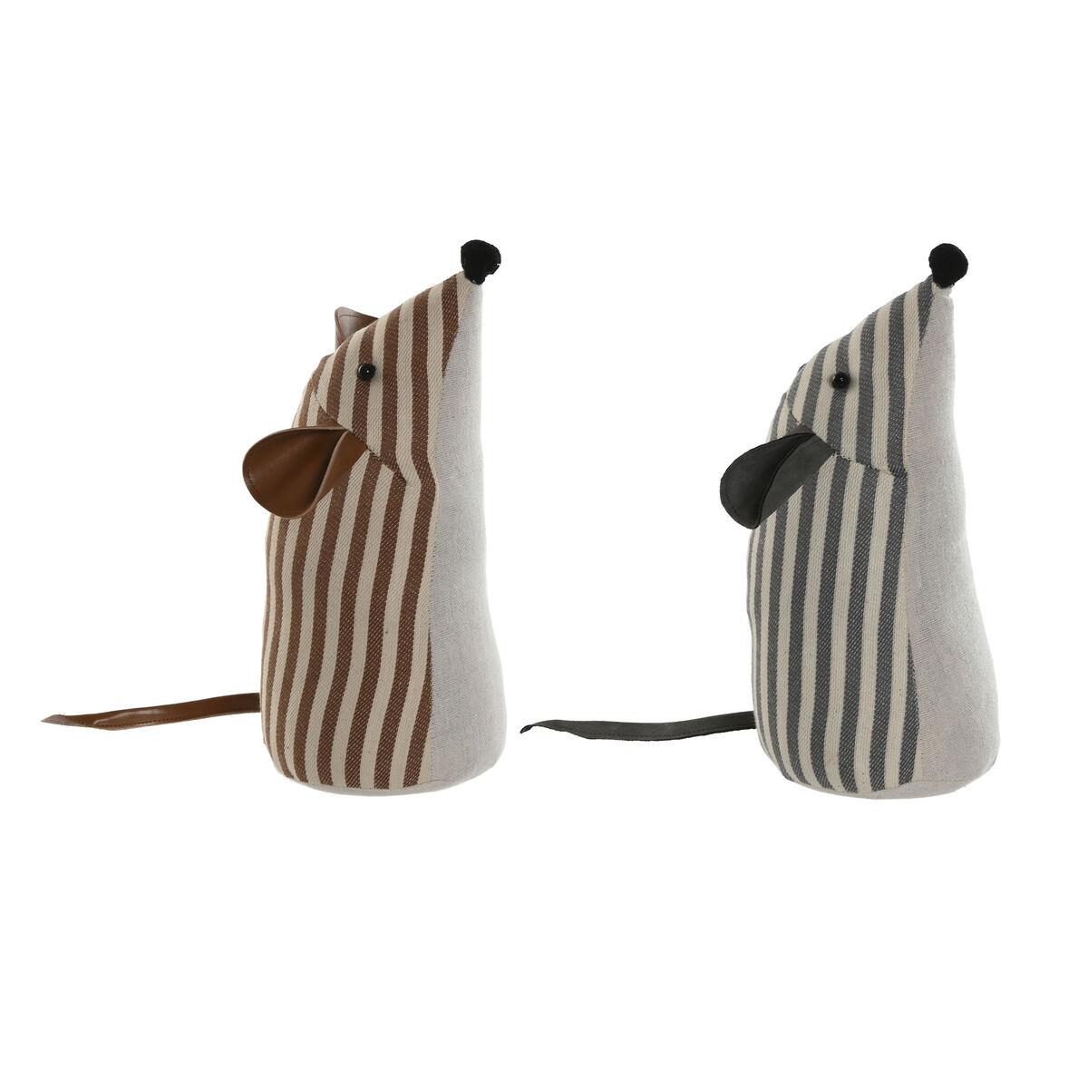 Dørstop - 2 stk., stribet mus, 13 × 13 × 26 cm