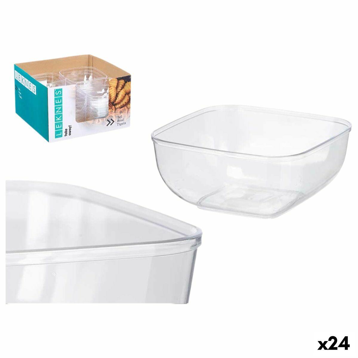 Skålesæt Leknes CK80688 Gennemsigtig Plastik 800 ml 15,3 x 7 x 15,3 cm (24 enheder)