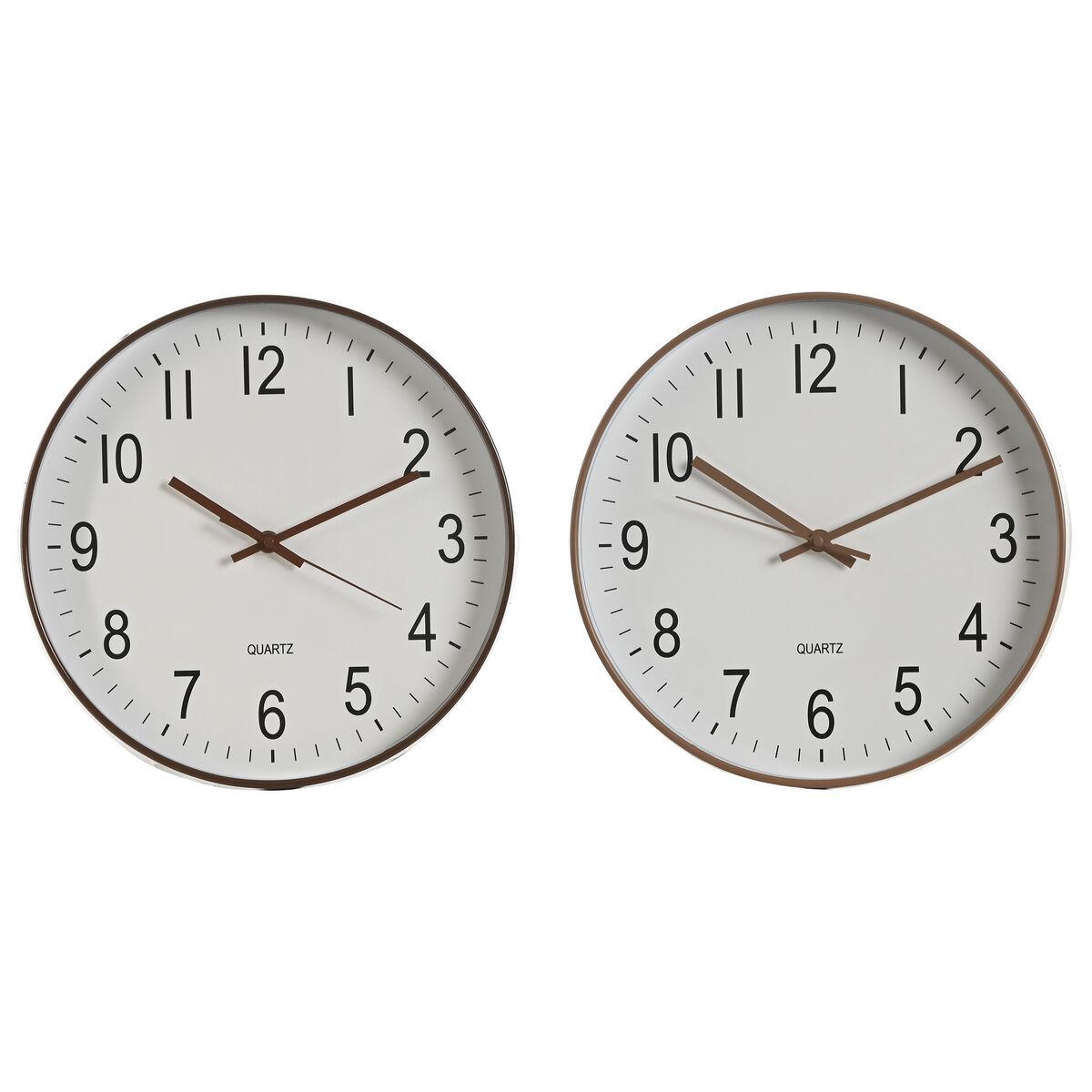 Vægur - hvid/brun natur, PVC, 30 cm (2 stk.)