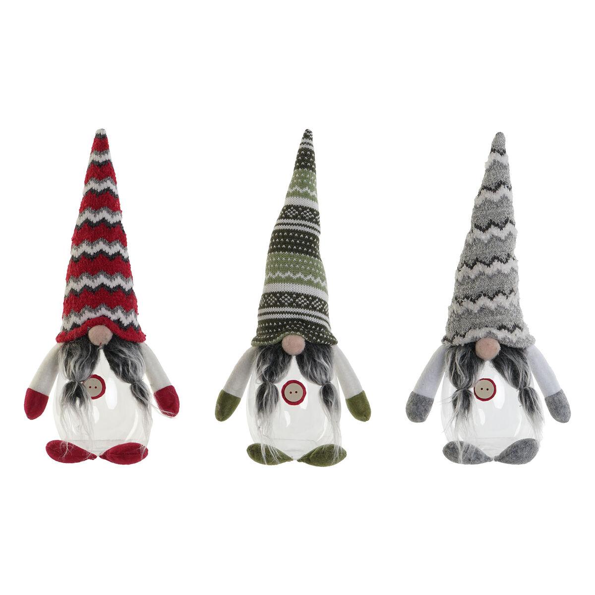 Julepynt, multifarvet nissedekoration - 3 stk. (17 × 12 × 37 cm)