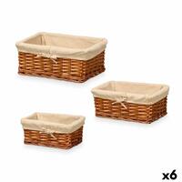 Set med kurve Kipit HX31033S/3 Natur Polyester flet 50 % bomuld 39 x 16,5 x 29 cm (6 enheder)
