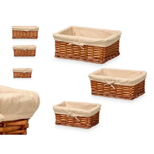 Set med kurve Kipit HX31033S/3 Natur Polyester flet 50 % bomuld 39 x 16,5 x 29 cm (6 enheder)