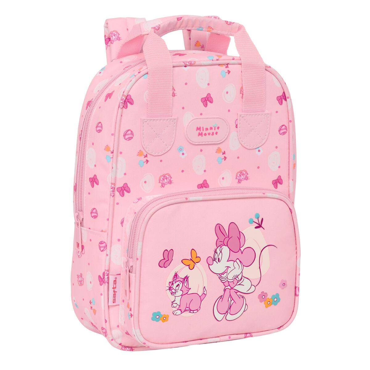 Minnie Mouse børneskoletaske - Baby Pink 20 × 28 × 8 cm