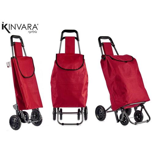 Indkøbsvogn Kinvara WR3069-2 Sort Rød 22 x 98 x 38 cm (6 enheder)