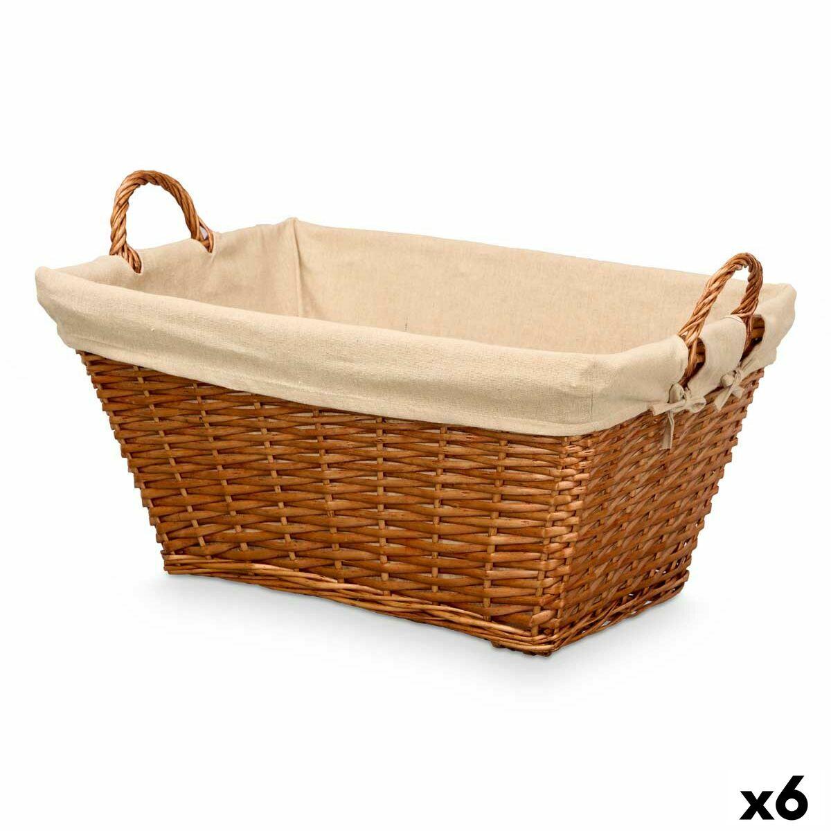 Kurv med stofkant Kipit - natur, polyesterflet og 50 % bomuld (6 stk.)