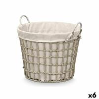 Kurv Kipit HX30559 Grå Polyester Klæde polypropylen Jern Plastik 50 % bomuld 47 x 41 x 44 cm 53 x 43 x 44 cm (6 enheder)