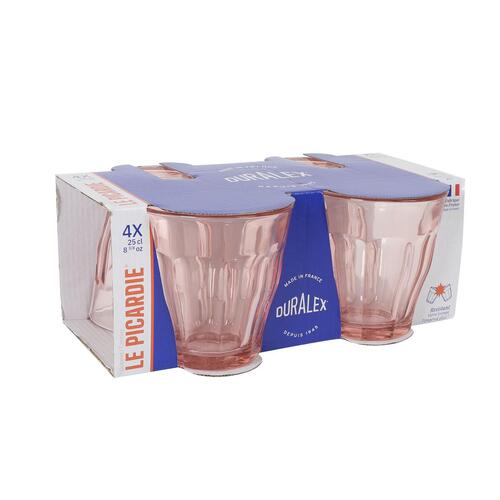 Glassæt Duralex Picardie Pink 250 ml 4 Dele (12 enheder)