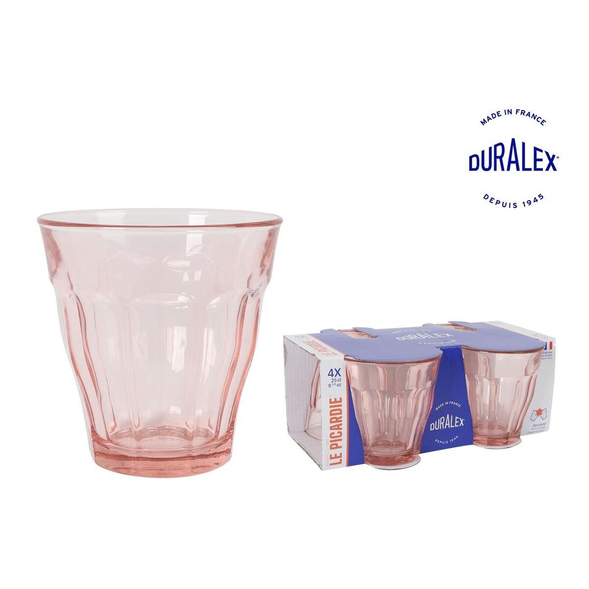 Glassæt Duralex Picardie Pink 250 ml 4 Dele (12 enheder)