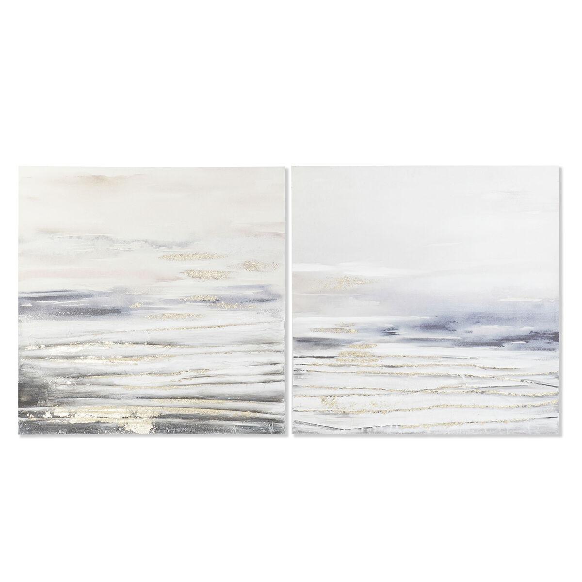 Håndmalet lærred - fyrretræ, abstrakt, 90 × 90 cm