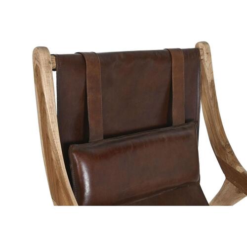 Lænestol Home ESPRIT Natur Mørkebrun Teak 68 x 86 x 86 cm