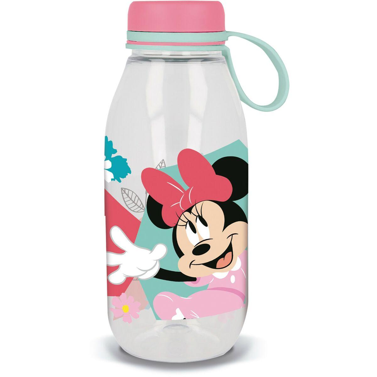 Minnie Mouse vandflaske 460 ml - pink med silikonehåndtag