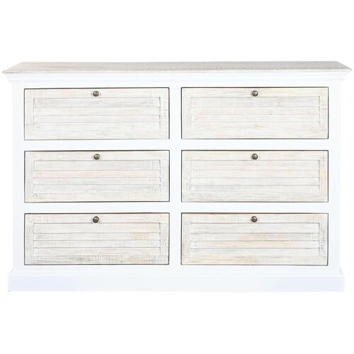 Kommode Home ESPRIT Hvid Natur 150 x 40 x 100 cm