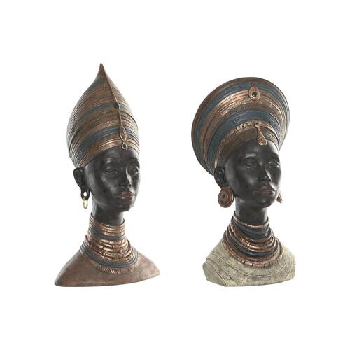 Dekorativ figur Home ESPRIT Brun Afrikansk kvinde 30 x 20 x 53 cm (2 enheder)
