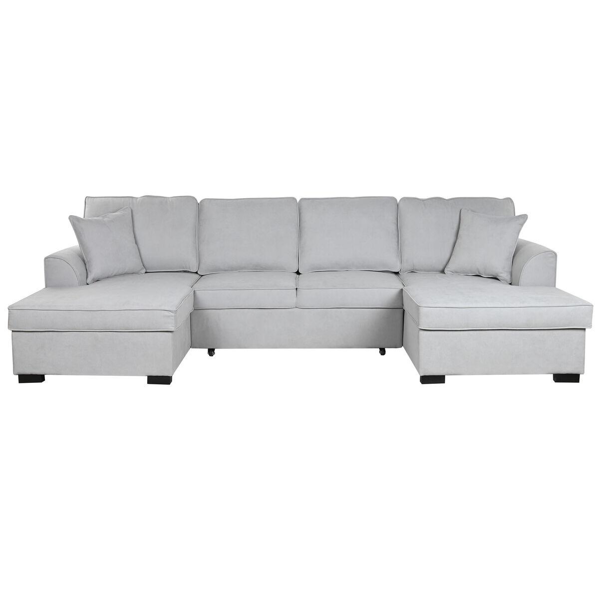 Sovesofa - grå, moderne hjørnesofa 298 × 154 × 92 cm