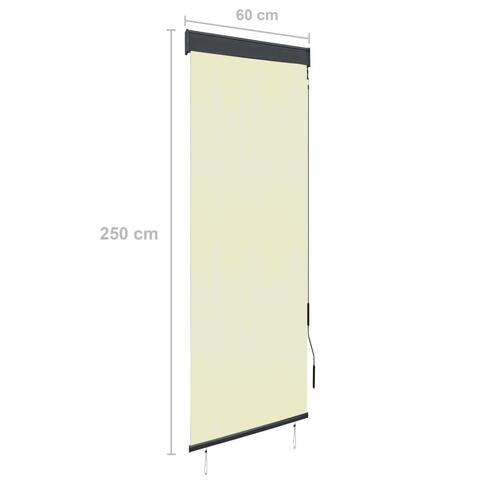 Udendørs rullegardin 60x250 cm cremefarvet