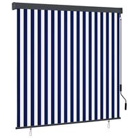 Udendørs rullegardin 170x250 cm blå og hvid