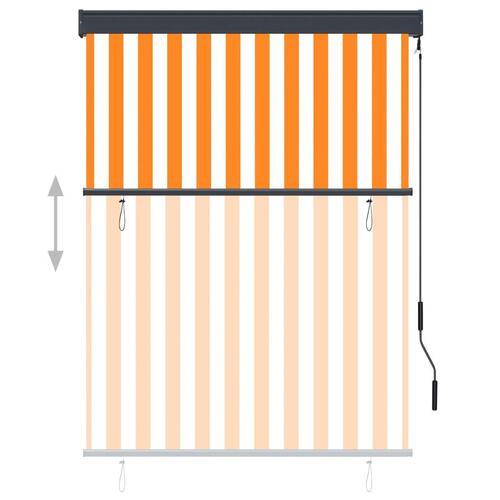 Udendørs rullegardin 120x250 cm hvid og orange