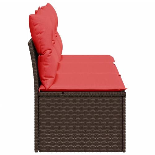 3-personers havesofa med hynder polyrattan brun