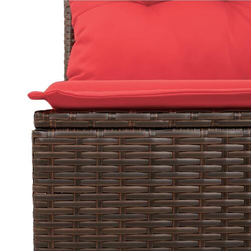 3-personers havesofa med hynder polyrattan brun