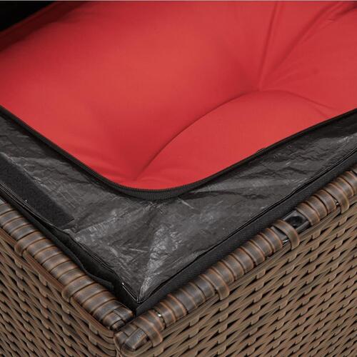 3-personers havesofa med hynder polyrattan brun