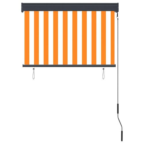 Udendørs rullegardin 100x250 cm hvid og orange