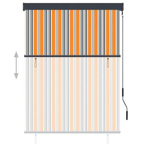Udendørs rullegardin 120x250 cm gul og blå