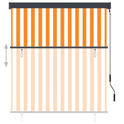 Udendørs rullegardin 140x250 cm hvid og orange