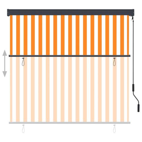 Udendørs rullegardin 170x250 cm hvid og orange